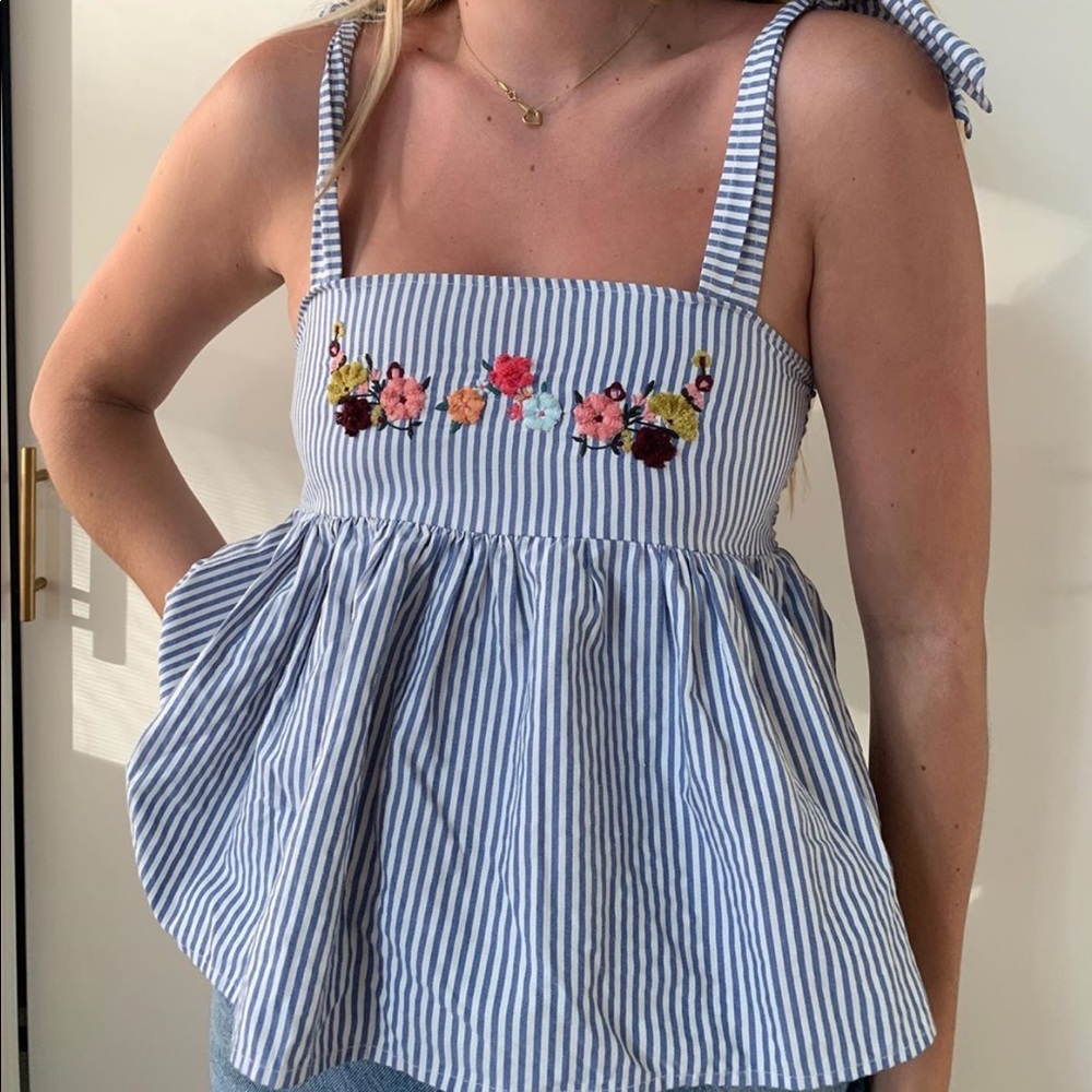 ZARA embroidered blouse